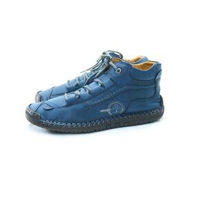 Men’s Blue Hand-Stitched Casual Boots - Size 43 (US 10)